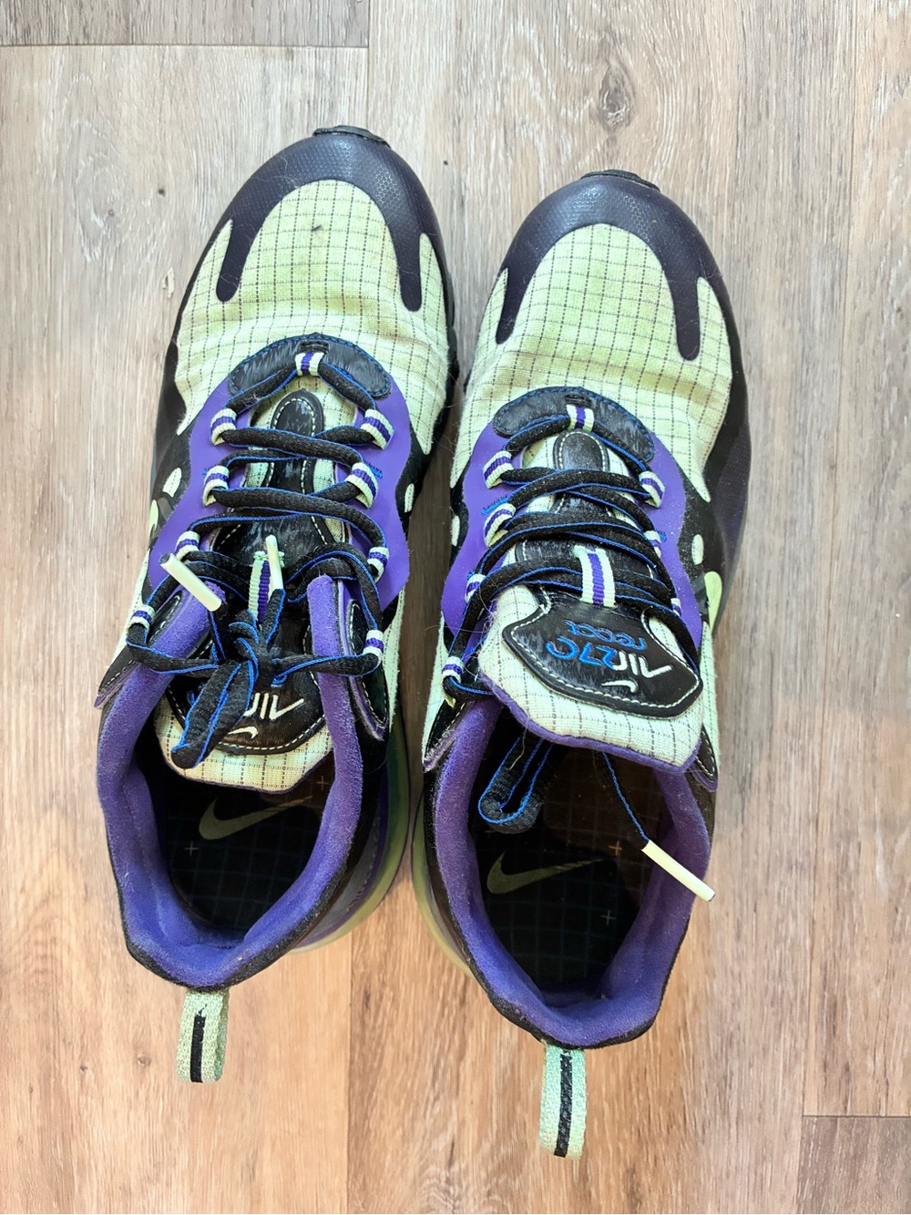 Nike Men's Purple and Lime Green Trail Sneakers